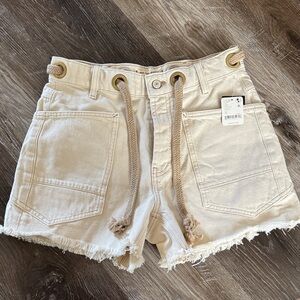 We The Free Cream Cargo Shorts